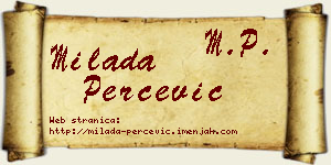 Milada Perčević vizit kartica